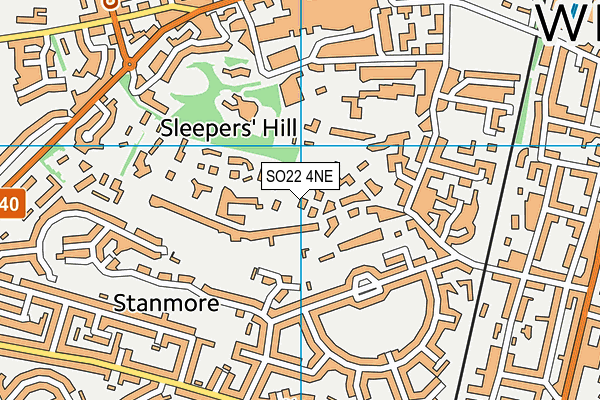 SO22 4NE map - OS VectorMap District (Ordnance Survey)