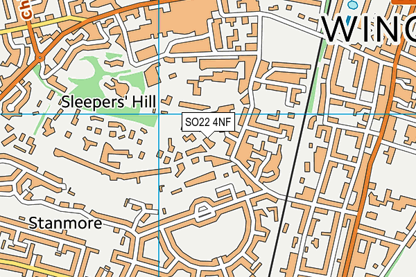 SO22 4NF map - OS VectorMap District (Ordnance Survey)