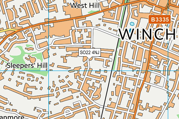 SO22 4NJ map - OS VectorMap District (Ordnance Survey)