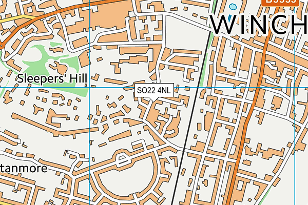 SO22 4NL map - OS VectorMap District (Ordnance Survey)