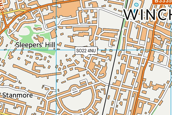 SO22 4NU map - OS VectorMap District (Ordnance Survey)