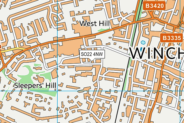 SO22 4NW map - OS VectorMap District (Ordnance Survey)