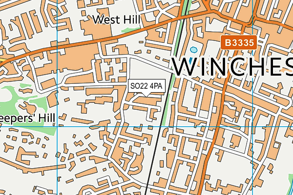 SO22 4PA map - OS VectorMap District (Ordnance Survey)