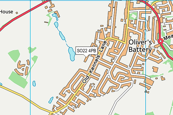 SO22 4PB map - OS VectorMap District (Ordnance Survey)