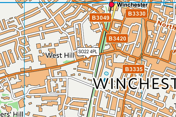 SO22 4PL map - OS VectorMap District (Ordnance Survey)