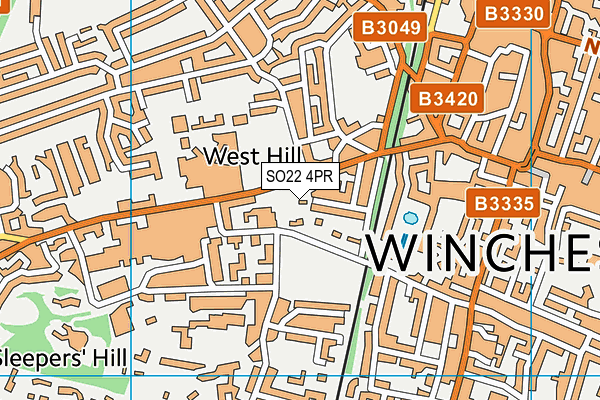 SO22 4PR map - OS VectorMap District (Ordnance Survey)