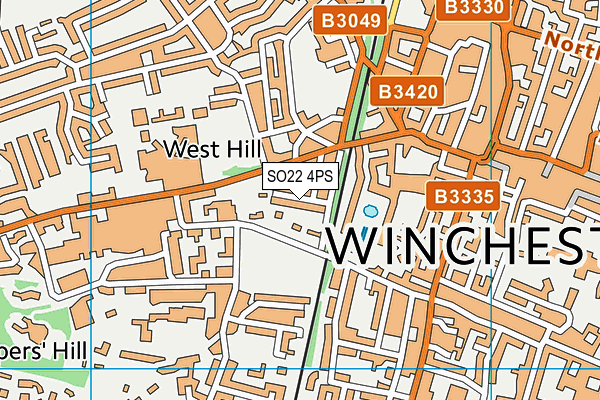 SO22 4PS map - OS VectorMap District (Ordnance Survey)