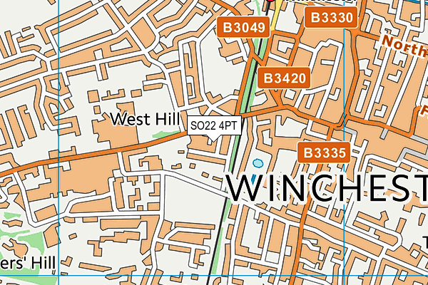 SO22 4PT map - OS VectorMap District (Ordnance Survey)