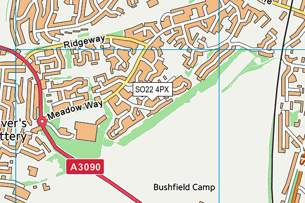 SO22 4PX map - OS VectorMap District (Ordnance Survey)