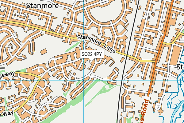 SO22 4PY map - OS VectorMap District (Ordnance Survey)