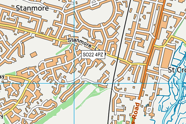 SO22 4PZ map - OS VectorMap District (Ordnance Survey)