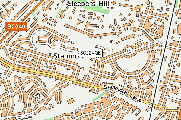 SO22 4QE map - OS VectorMap District (Ordnance Survey)