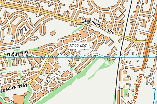 SO22 4QG map - OS VectorMap District (Ordnance Survey)