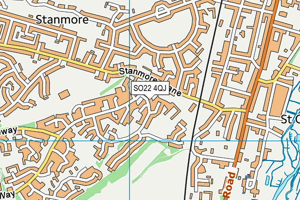 SO22 4QJ map - OS VectorMap District (Ordnance Survey)