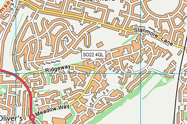 SO22 4QL map - OS VectorMap District (Ordnance Survey)