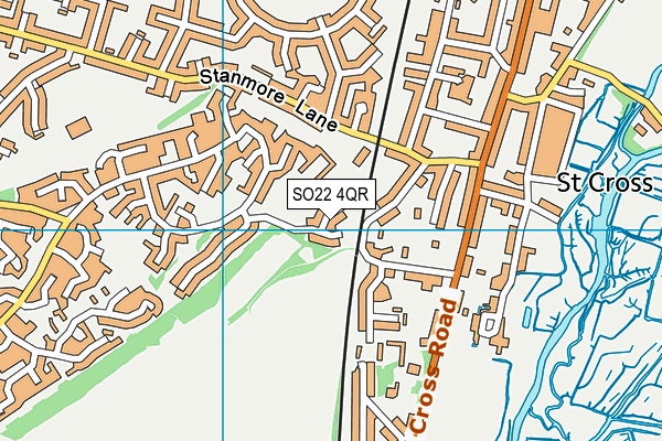 SO22 4QR map - OS VectorMap District (Ordnance Survey)