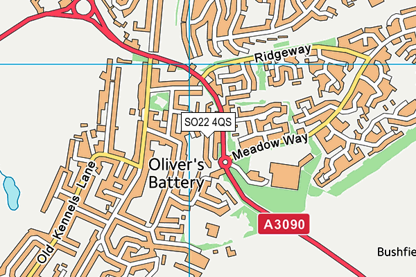 SO22 4QS map - OS VectorMap District (Ordnance Survey)