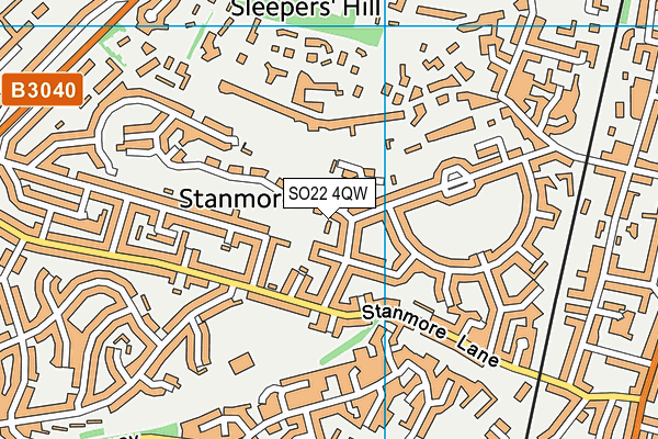 SO22 4QW map - OS VectorMap District (Ordnance Survey)