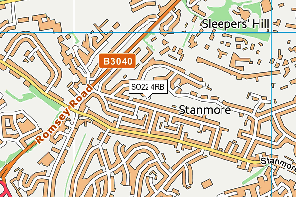 SO22 4RB map - OS VectorMap District (Ordnance Survey)