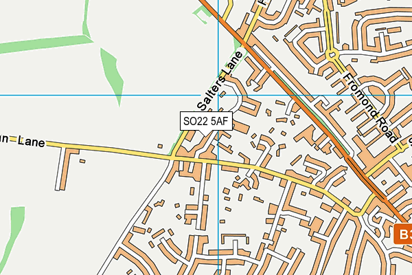 SO22 5AF map - OS VectorMap District (Ordnance Survey)