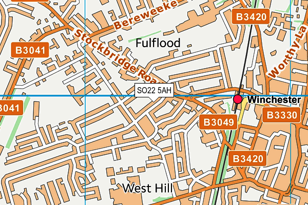 SO22 5AH map - OS VectorMap District (Ordnance Survey)