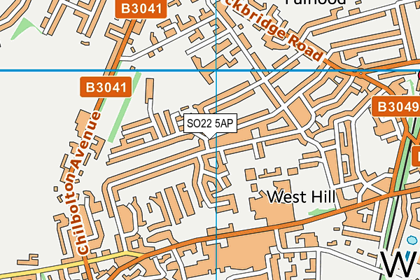 SO22 5AP map - OS VectorMap District (Ordnance Survey)