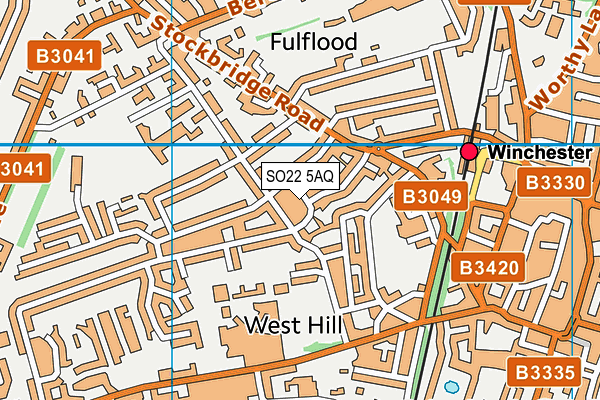 SO22 5AQ map - OS VectorMap District (Ordnance Survey)