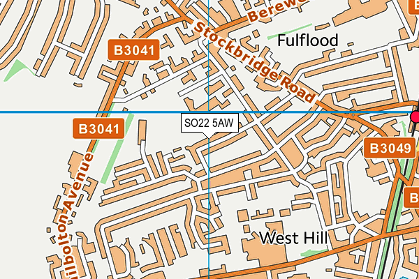 SO22 5AW map - OS VectorMap District (Ordnance Survey)