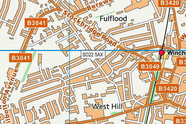 SO22 5AX map - OS VectorMap District (Ordnance Survey)