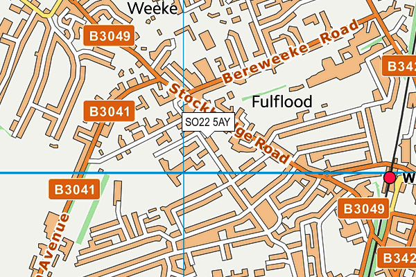 SO22 5AY map - OS VectorMap District (Ordnance Survey)