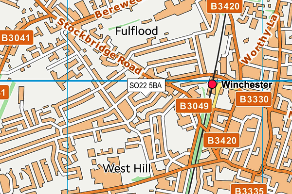 SO22 5BA map - OS VectorMap District (Ordnance Survey)