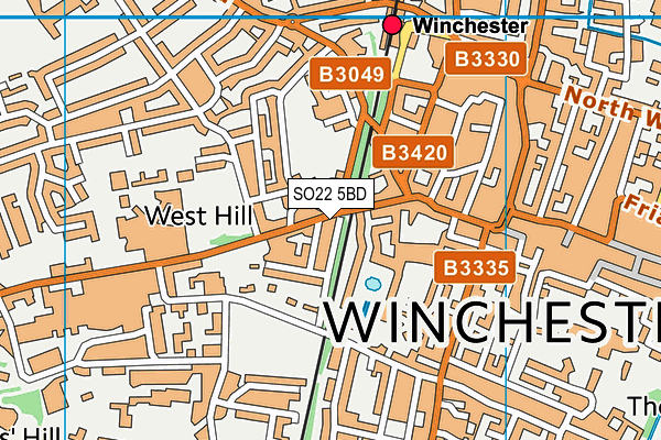 SO22 5BD map - OS VectorMap District (Ordnance Survey)