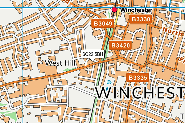 SO22 5BH map - OS VectorMap District (Ordnance Survey)