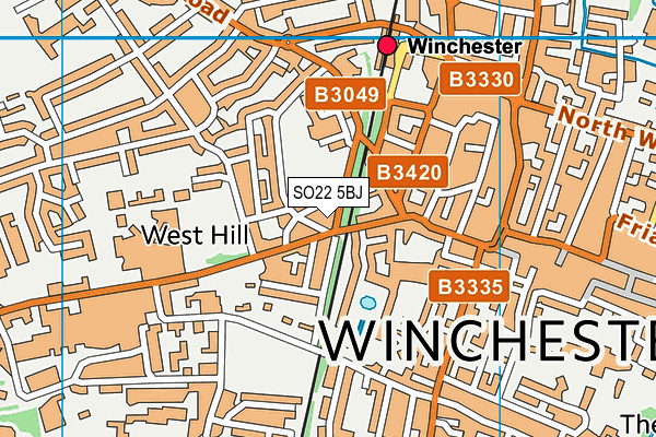 SO22 5BJ map - OS VectorMap District (Ordnance Survey)