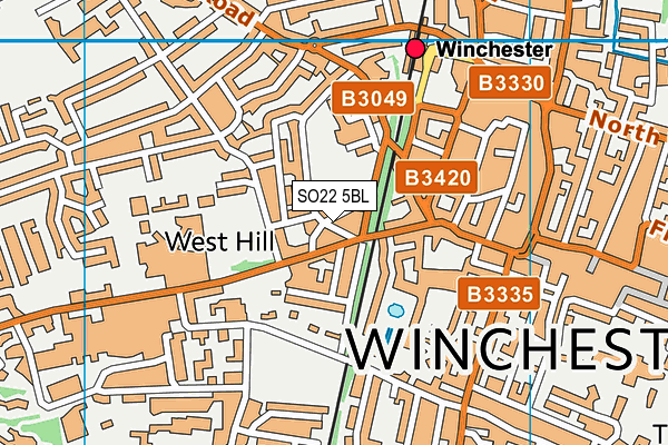 SO22 5BL map - OS VectorMap District (Ordnance Survey)