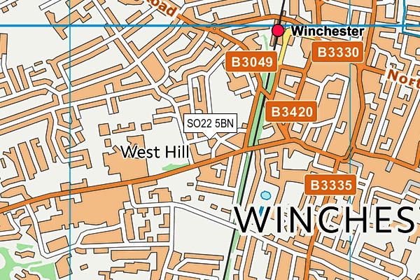 SO22 5BN map - OS VectorMap District (Ordnance Survey)