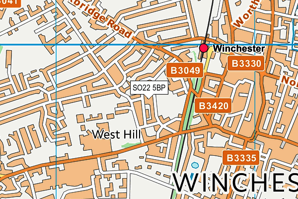 SO22 5BP map - OS VectorMap District (Ordnance Survey)