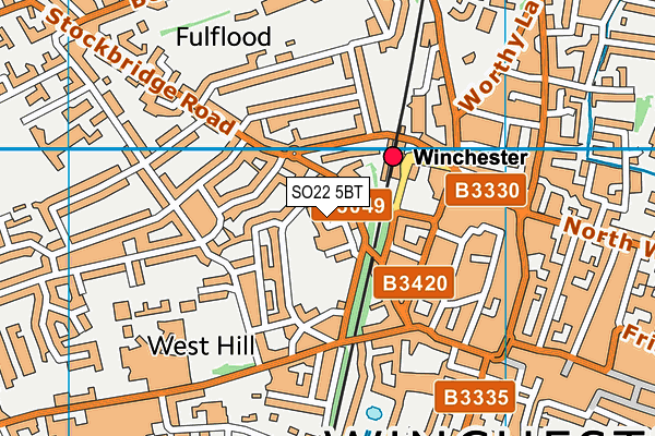 SO22 5BT map - OS VectorMap District (Ordnance Survey)