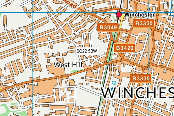 SO22 5BW map - OS VectorMap District (Ordnance Survey)