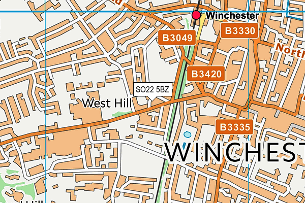 SO22 5BZ map - OS VectorMap District (Ordnance Survey)