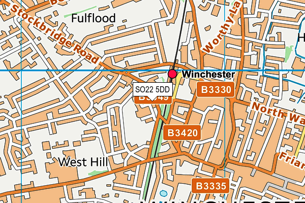 SO22 5DD map - OS VectorMap District (Ordnance Survey)