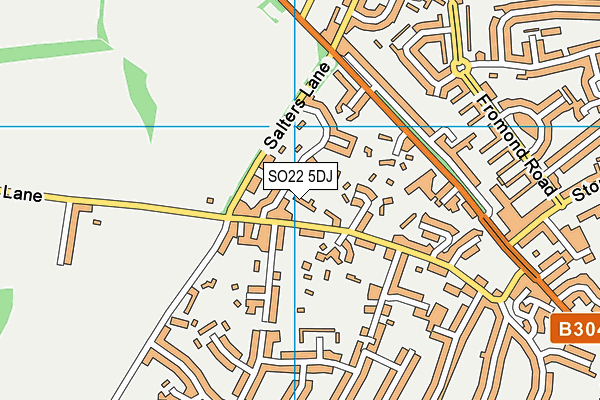 SO22 5DJ map - OS VectorMap District (Ordnance Survey)