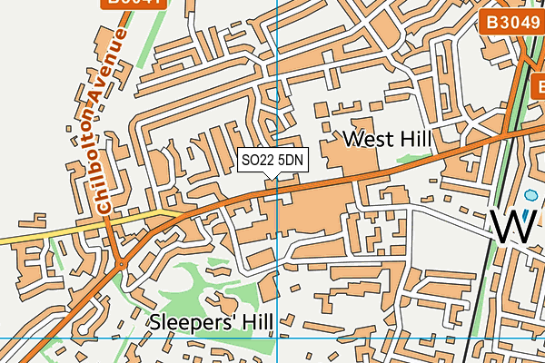 SO22 5DN map - OS VectorMap District (Ordnance Survey)