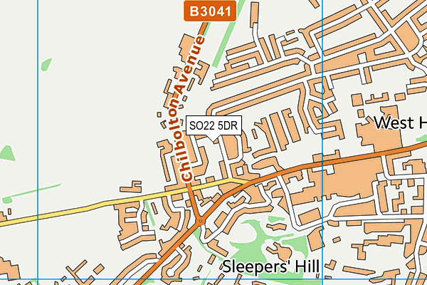 SO22 5DR map - OS VectorMap District (Ordnance Survey)