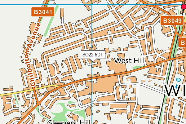 SO22 5DT map - OS VectorMap District (Ordnance Survey)