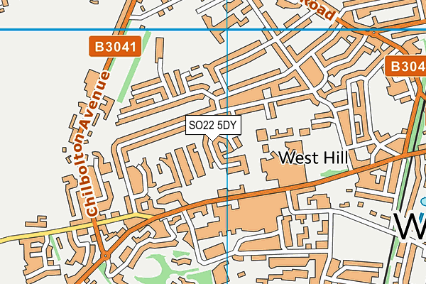 SO22 5DY map - OS VectorMap District (Ordnance Survey)