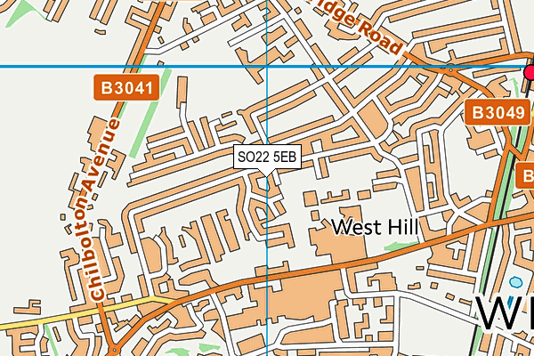 SO22 5EB map - OS VectorMap District (Ordnance Survey)