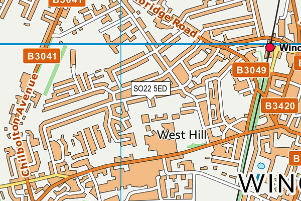 SO22 5ED map - OS VectorMap District (Ordnance Survey)