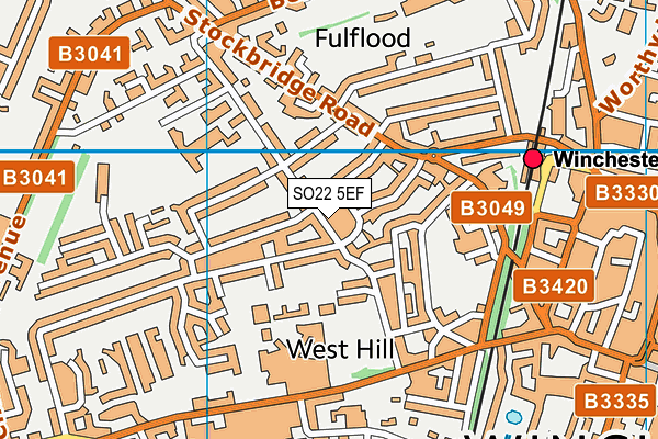 SO22 5EF map - OS VectorMap District (Ordnance Survey)