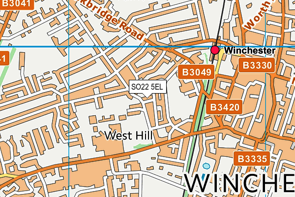 SO22 5EL map - OS VectorMap District (Ordnance Survey)
